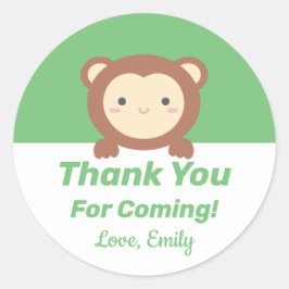 かわいいかわいいマンガ猿ありがとう来さん ラウンドシール