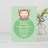 かわいいかわいいマンガ猿&フラワーズ子供の誕生日 招待状 (スタンド正面)