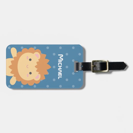 かわいいかわいいマンガ獅子の男の子 ラゲッジタグ (正面横)