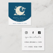 かわいいかわいいムーンベビーシッター保育園ソーシャルメディア スクエア名刺 (正面/裏面)