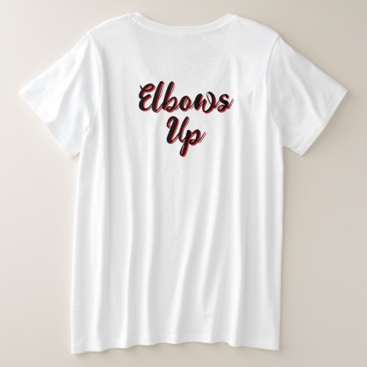 かわいいかわいいメープルリーフ | エルボアップカナダ プラスサイズTシャツ (デザイン裏面)