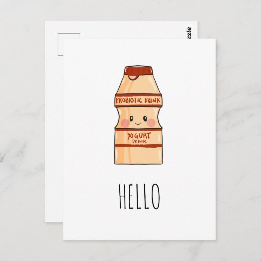 かわいいかわいいヤクルトヨーグルト飲むアジアスナック空白の ポストカード (正面/裏面)