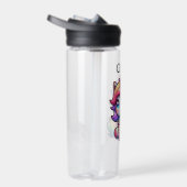 かわいいかわいいユニコーンとバブルティーパーソナライズされた ウォーターボトル (右面)