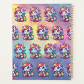 かわいいかわいいユニコーンとバブルティーパーソナライズされた プランナー手帳 (裏面)