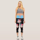 かわいいかわいいユニコーンハイウエストヨガ カプリレギンス (正面)