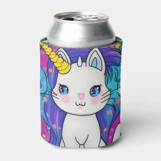 かわいいかわいいユニコーン猫 缶クーラー (缶正面)