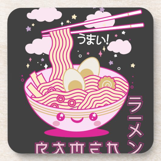 かわいいかわいいラーメンANIMEラーメン女子10代 コースター (正面)