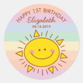 かわいいかわいいリトルサンシャインベビーファースト誕生日 ラウンドシール (正面)