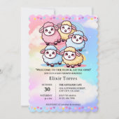 かわいいかわいいリトルラムベビーシャワー 招待状 (正面)