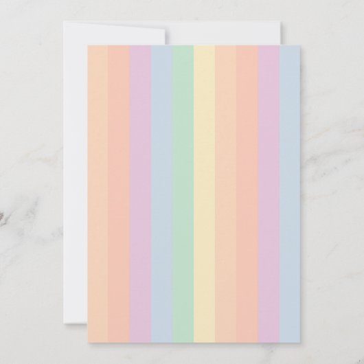 かわいいかわいいリトルレインボーサンシャイン子供の誕生日 招待状 (裏面)