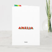 かわいいかわいいレインボークラウドキッズハッピーバースデー カード (裏面)