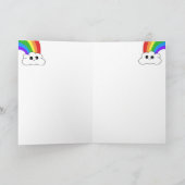 かわいいかわいいレインボークラウドキッズハッピーバースデー カード (内部)