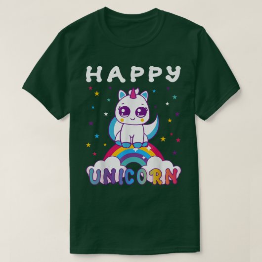 かわいいかわいいレインボーユニコーン Tシャツ (デザイン正面)