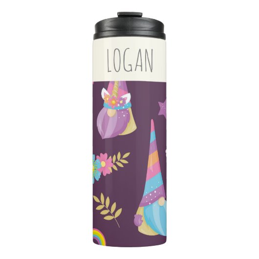 かわいいかわいいレインボー格言パターンパーソナライズされた タンブラー (正面)