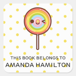 かわいいかわいいレインボー棒つきキャンデーこの本は属している スクエアシール