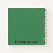 かわいいかわいいレシピグリーン ノートブック (裏面)