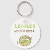 かわいいかわいいレタスは私たちの最高の食べ物をパンプユーモア キーホルダー (正面)