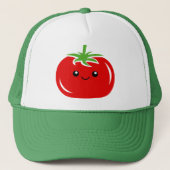 かわいいかわいいレッドトマト顔野菜スケッチ キャップ (正面)