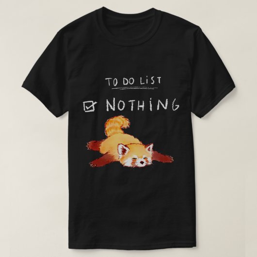 かわいいかわいいレッドパンダ怠惰な疲れチリ行う李 Tシャツ (デザイン正面)