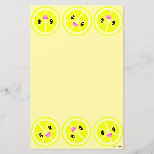 かわいいかわいいレモンレ縁どモネード文房具紙 (裏面)