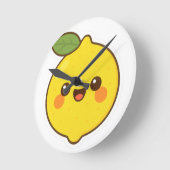 かわいいかわいいレモン ラウンド壁時計 (傾斜)