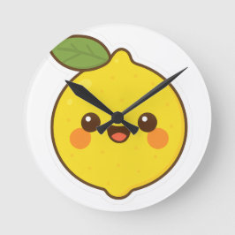 かわいいかわいいレモン ラウンド壁時計