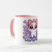 かわいいかわいいワンちゃん大目かわいい犬 マグカップ (正面左)