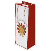 かわいいかわいい七面鳥ハッピー感謝祭ディナーパーティー ワインギフトバッグ (裏面アングル)