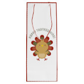 かわいいかわいい七面鳥ハッピー感謝祭ディナーパーティー ワインギフトバッグ (裏面)