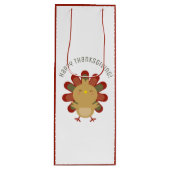 かわいいかわいい七面鳥ハッピー感謝祭ディナーパーティー ワインギフトバッグ (正面)