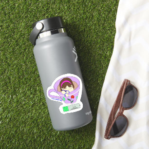 かわいいかわいい充電電池コーヒーカップガール シール