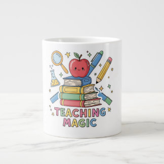 かわいいかわいい先生の魔法の本とアップル ジャンボコーヒーマグカップ