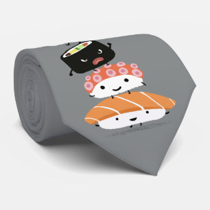 かわいいかわいい刺身寿司キャラクター   Sushi Chef ネクタイ