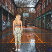 かわいいかわいい動物の友人パステルグリーンパターン カプリレギンス