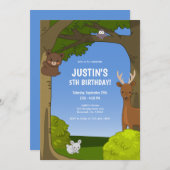 かわいいかわいい動物誕生日 招待状 (正面/裏面)