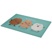 かわいいかわいい卵おもしろい漫画イラストレーション カッティングボード (角)