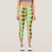 かわいいかわいい卵おもしろい漫画イラストレーション カプリレギンス (正面)