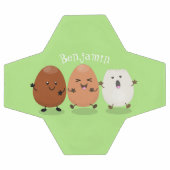 かわいいかわいい卵おもしろい漫画イラストレーション サッカーボール (フラット)