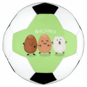かわいいかわいい卵おもしろい漫画イラストレーション サッカーボール (正面)
