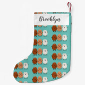 かわいいかわいい卵おもしろい漫画イラストレーション スモールクリスマスストッキング (裏面)