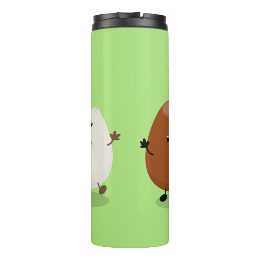 かわいいかわいい卵おもしろい漫画イラストレーション タンブラー (裏面)