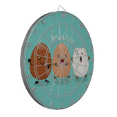 かわいいかわいい卵おもしろい漫画イラストレーション ダーツボード (正面左)