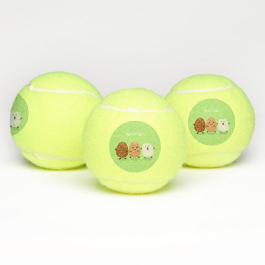 かわいいかわいい卵おもしろい漫画イラストレーション テニスボール (マルチ)