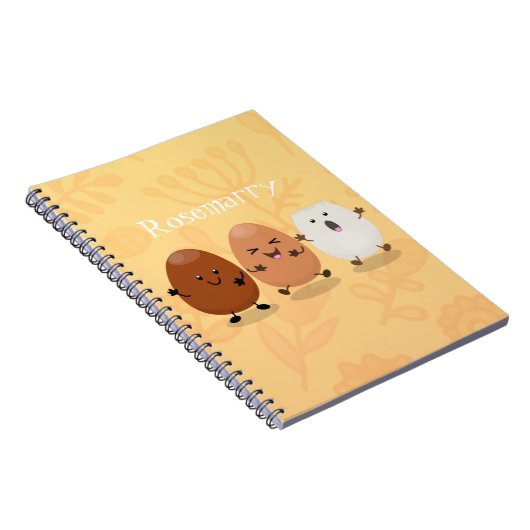 かわいいかわいい卵おもしろい漫画イラストレーション ノートブック (右側)