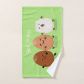 かわいいかわいい卵おもしろい漫画イラストレーション バスタオルセット (ハンドタオル)