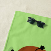 かわいいかわいい卵おもしろい漫画イラストレーション ビーチタオル (インサイチュ)