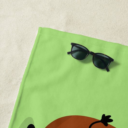 かわいいかわいい卵おもしろい漫画イラストレーション ビーチタオル (インサイチュ)