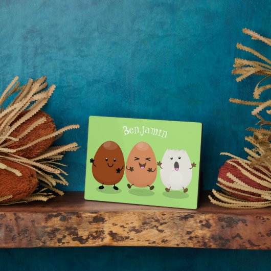 かわいいかわいい卵おもしろい漫画イラストレーション フォトプラーク (側面)