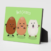 かわいいかわいい卵おもしろい漫画イラストレーション フォトプラーク (側面)