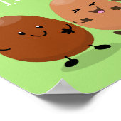 かわいいかわいい卵おもしろい漫画イラストレーション ポスター (角)